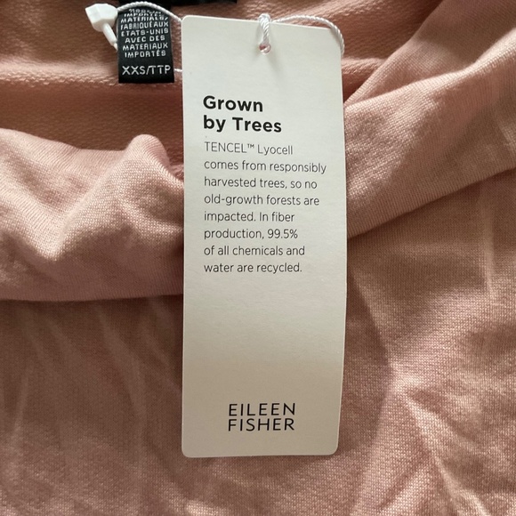 NWT Eileen Fisher Stretch Terry Funnel Neck Box-Top Sz XXS Blush Boxy Fit $158 - Picture 5 of 9